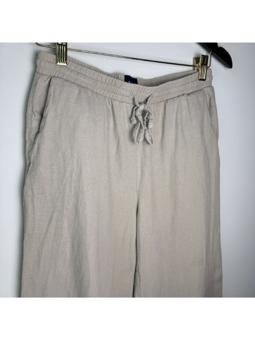Gap Vintage Womens Linen Blend Pull On Wide Leg Pants Tan Size XS Y2K - Picture 5 of 7